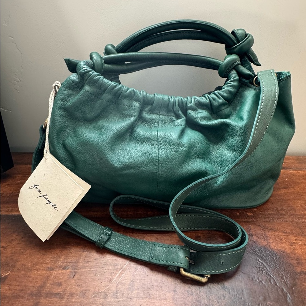 Free People Head Over Heels Crossbody Bag Emerald Green. 13x8x4.5 Inches New